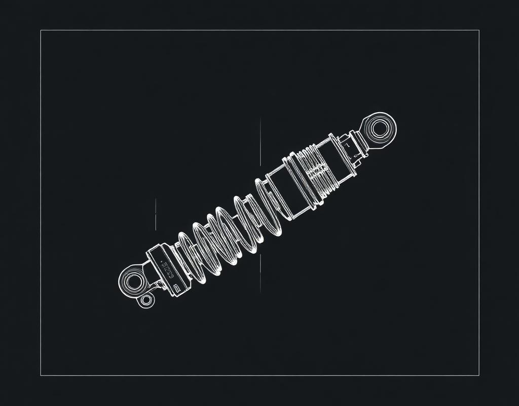 Schematic blueprint of a damper assembly